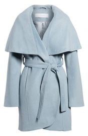 T Tahari Wool Blend Belted Wrap Coat at Nordstrom